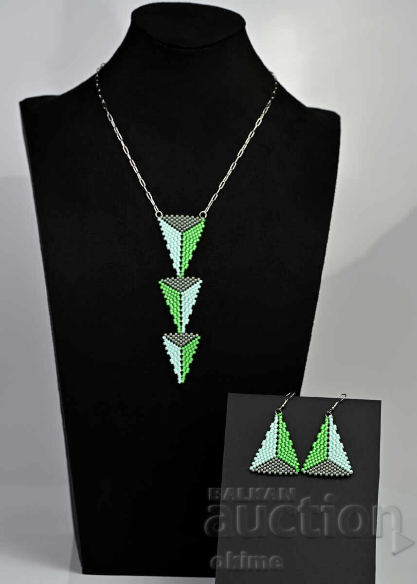 Set colier și cercei "Alga" – lucrate manual - 7 Set colier și cercei "Alga" – lucrate manual - 7