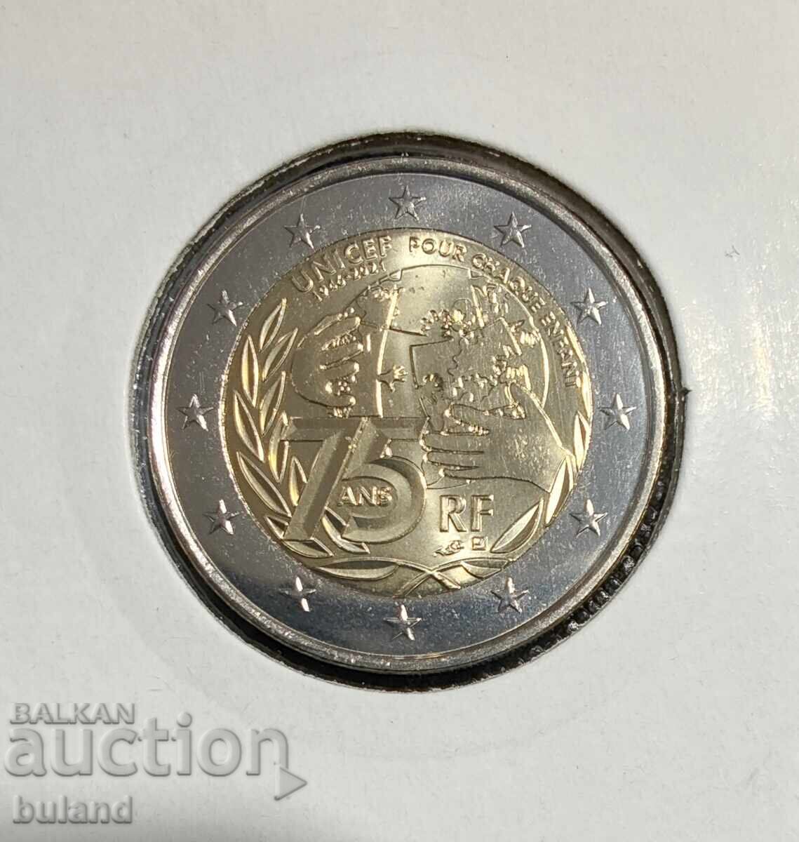 Франция Юбилейна UNC Евромонета 2 Евро 2021 Euro France