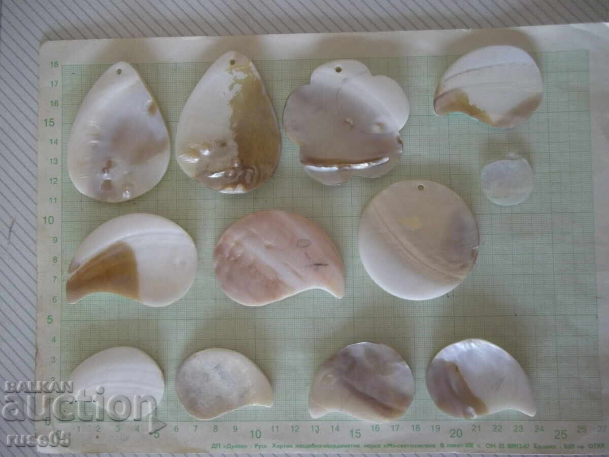 Auction  Lot of 12 mother-of-pearl tiles