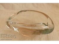 Cenusar din sticlă masivă, lucrat manual