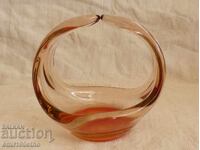 Μπομπονιέρα - καλάθι από μασίφ πολύχρωμο γυαλί χειροποίητο