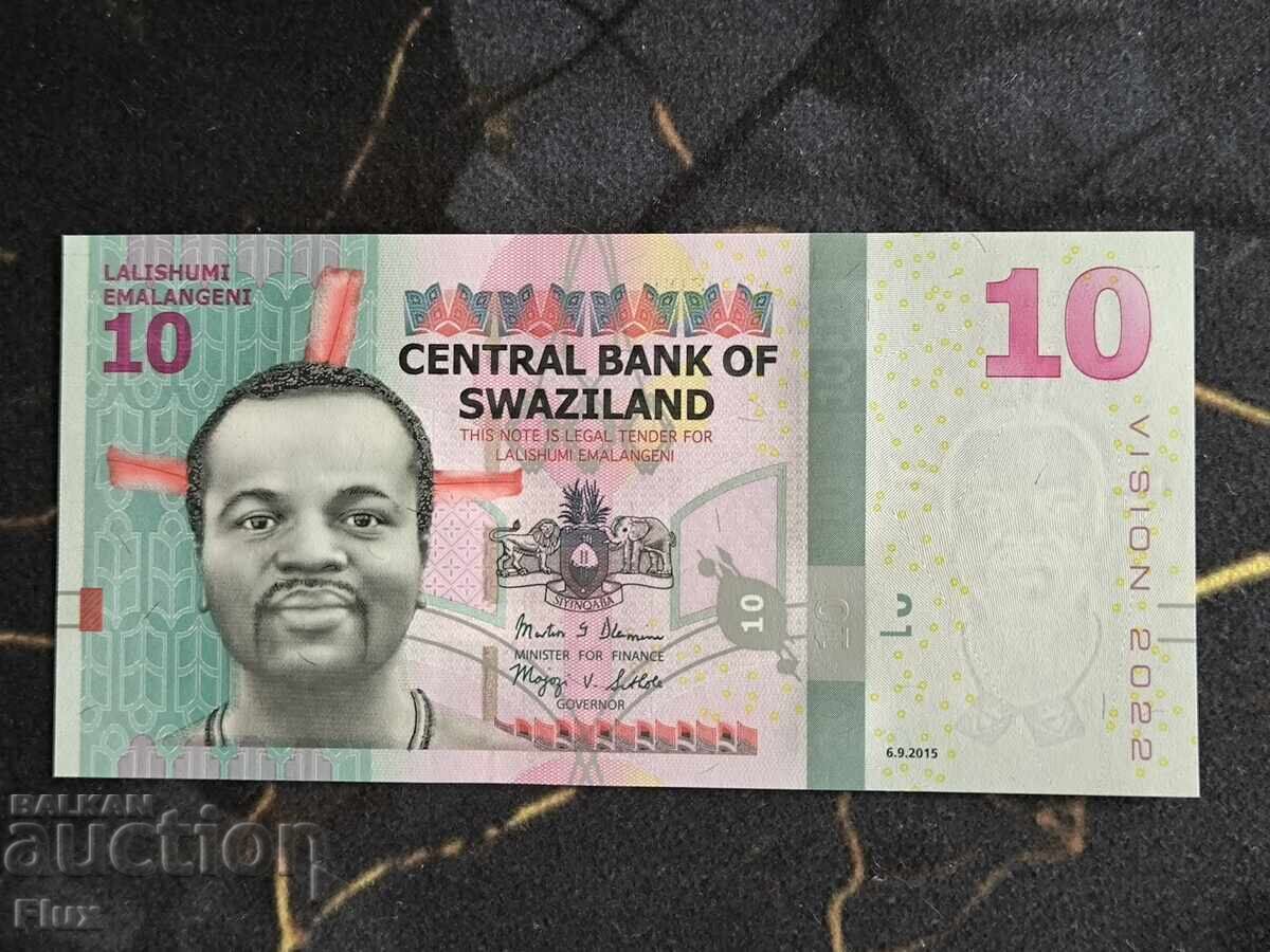 Banknote - Swaziland - 10 Enamel UNC | 2022