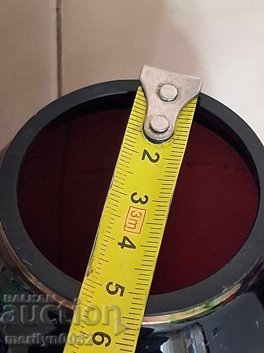 Vaza veche sticla rosie pictata manual - 6 Vaza veche sticla rosie pictata manual - 6