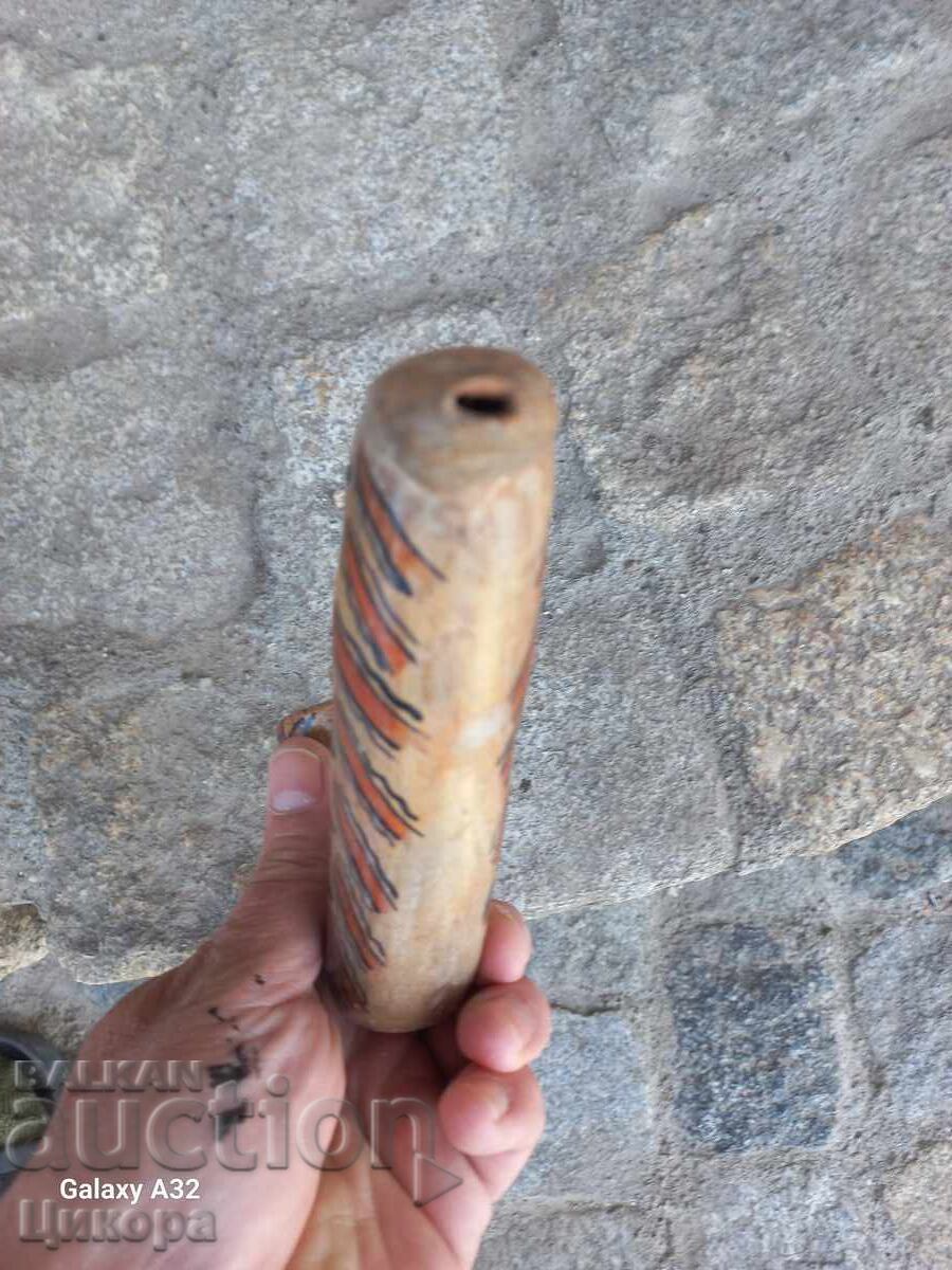 ΠΑΛΑΙΟ ΠΗΛΙΝΟ ΣΦΥΡΙΧΤΡΑ ΚΕΡΑΜΙΚΟ ΚΑΠΝΙΣΤΙΚΟ ΣΩΛΗΝΑ - 5