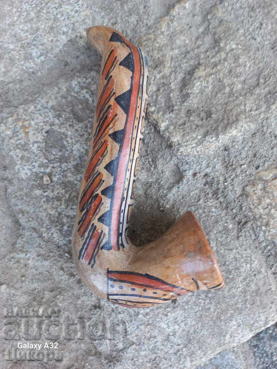 ΠΑΛΑΙΟ ΠΗΛΙΝΟ ΣΦΥΡΙΧΤΡΑ ΚΕΡΑΜΙΚΟ ΚΑΠΝΙΣΤΙΚΟ ΣΩΛΗΝΑ