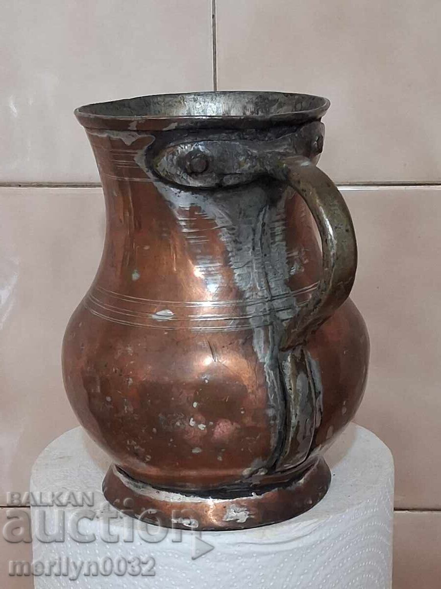 Δημοπρασία Χάλκινη κονσερβοποιημένη κανάτα χάλκινη, χάλκινη κύπελλο αγγείου