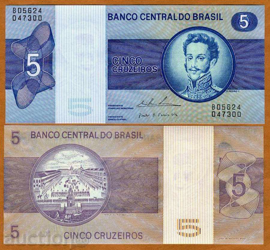 +++ BRAZILIA 5 Cruzeiro P 192 1974 UNC +++ +++ BRAZILIA 5 Cruzeiro P 192 1974 UNC +++