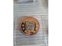 Пробна монета от Дания,2011,ТРИМЕТАЛНА,Faroe Island,БЗЦ