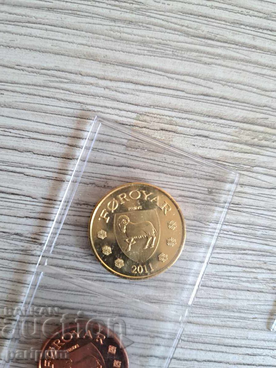 Monedă de probă din Danemarca, 2011, Insulele Feroe, BZC