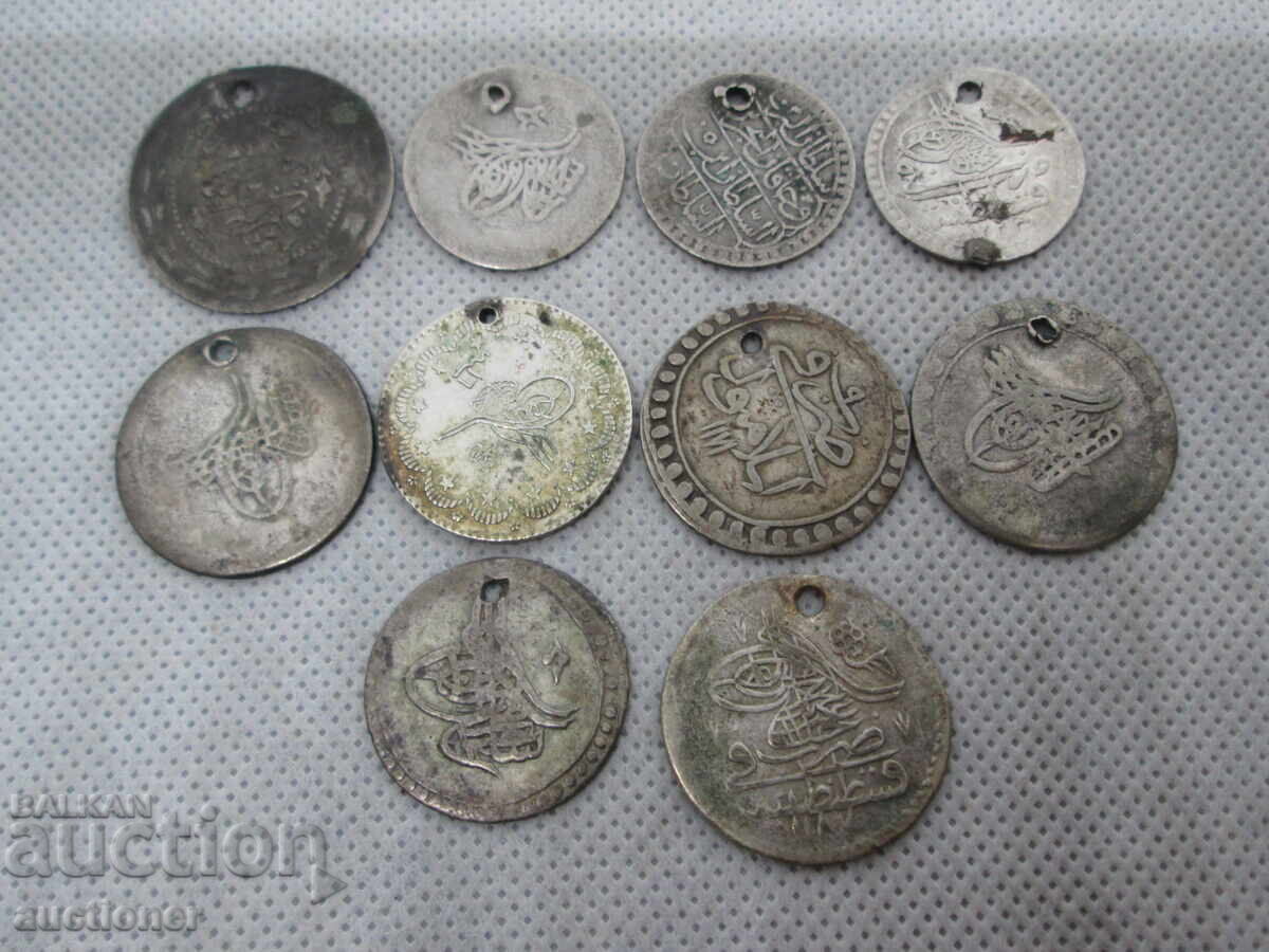 Delivery of 10 PIECES - TURKISH OTTOMAN SILVER COINS