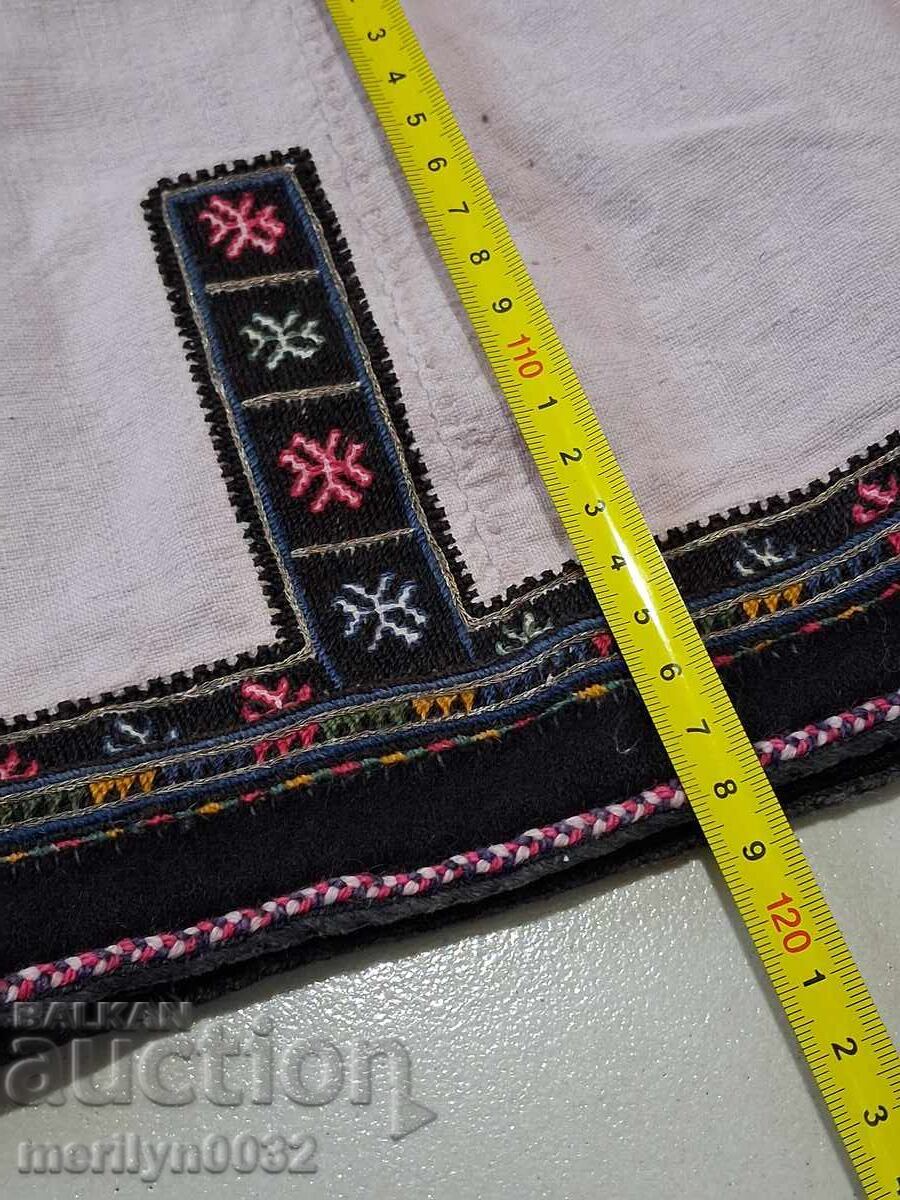 Cămașă veche de femeie, țesută manual, broderie, chenar, zestre, costum popular - 7