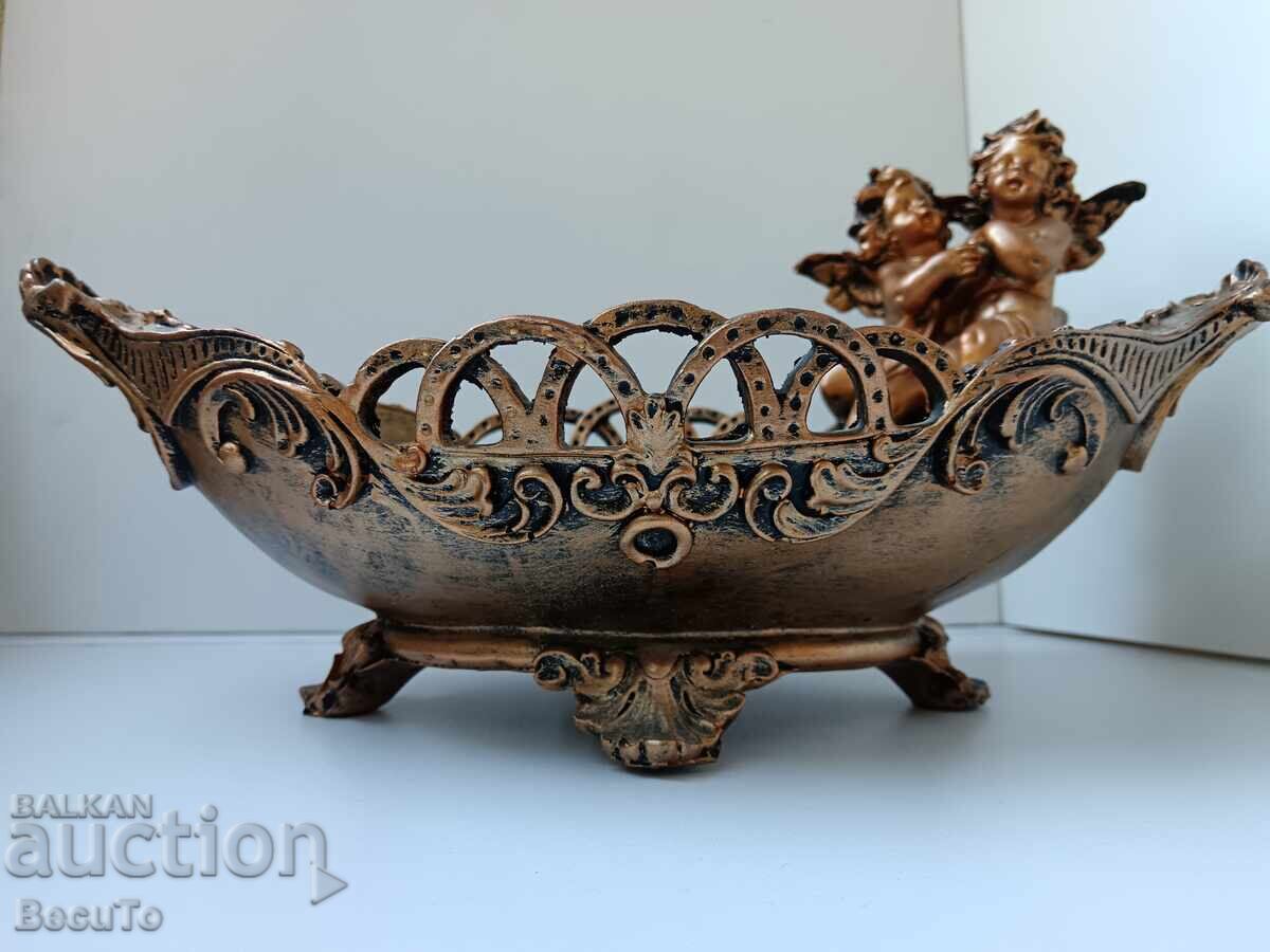 Δημοπρασία Αντίκα φρουτιέρα με δύο αγγελάκια, άριστη κατάσταση