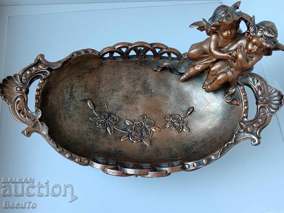 Αντίκα φρουτιέρα με δύο αγγελάκια, άριστη κατάσταση - 6