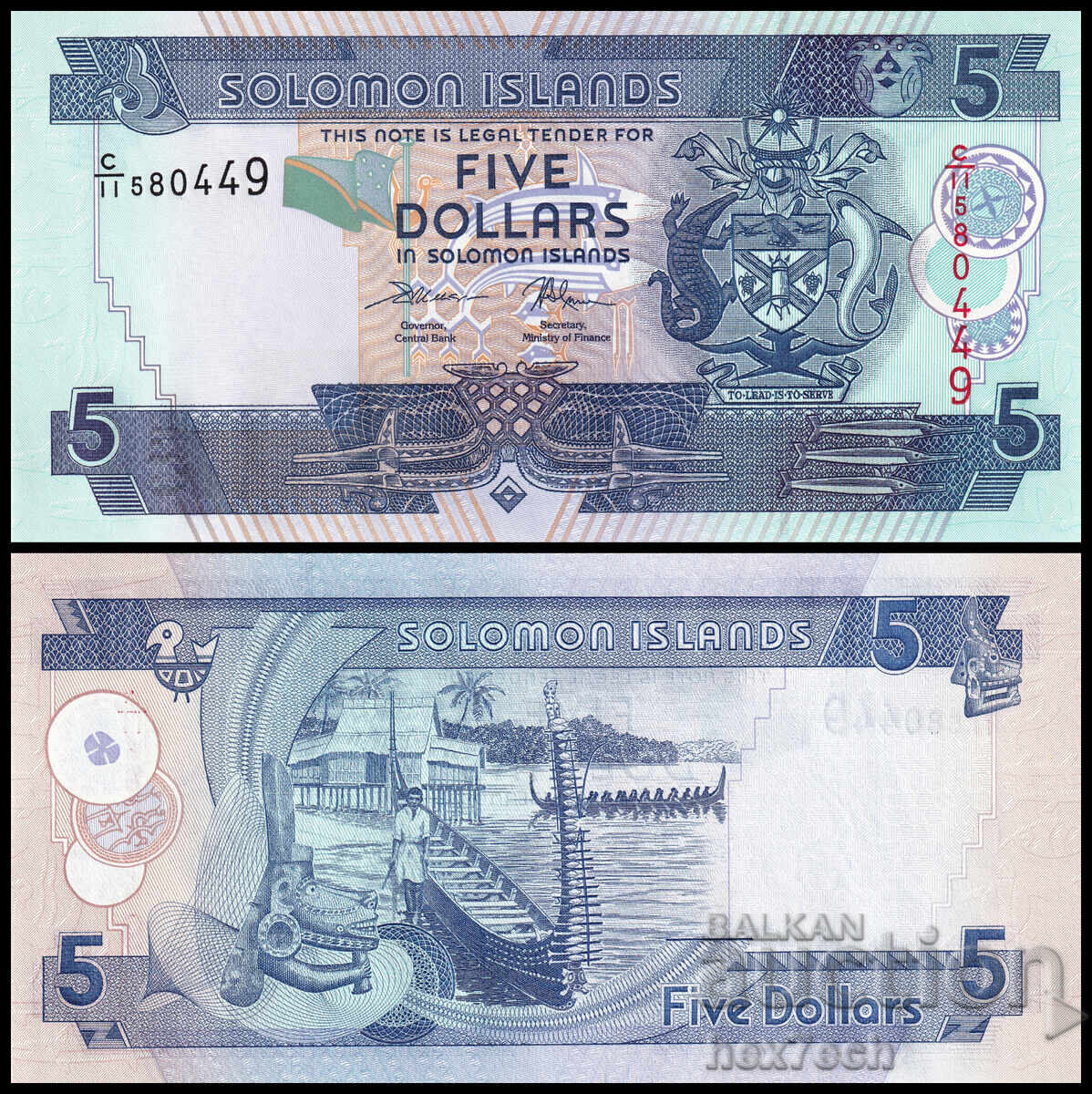 ❤️ ⭐ Insulele Solomon 2004-2018 5 USD UNC nou ⭐ ❤️