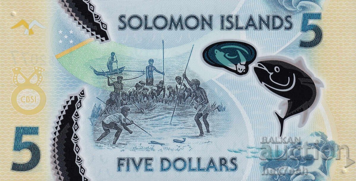 Auction  ❤️ ⭐ Solomon Islands 2019 5 Dollars UNC new ⭐ ❤️