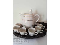 Сервиз за ракия с позлата Стар български порцелан С.И.П.