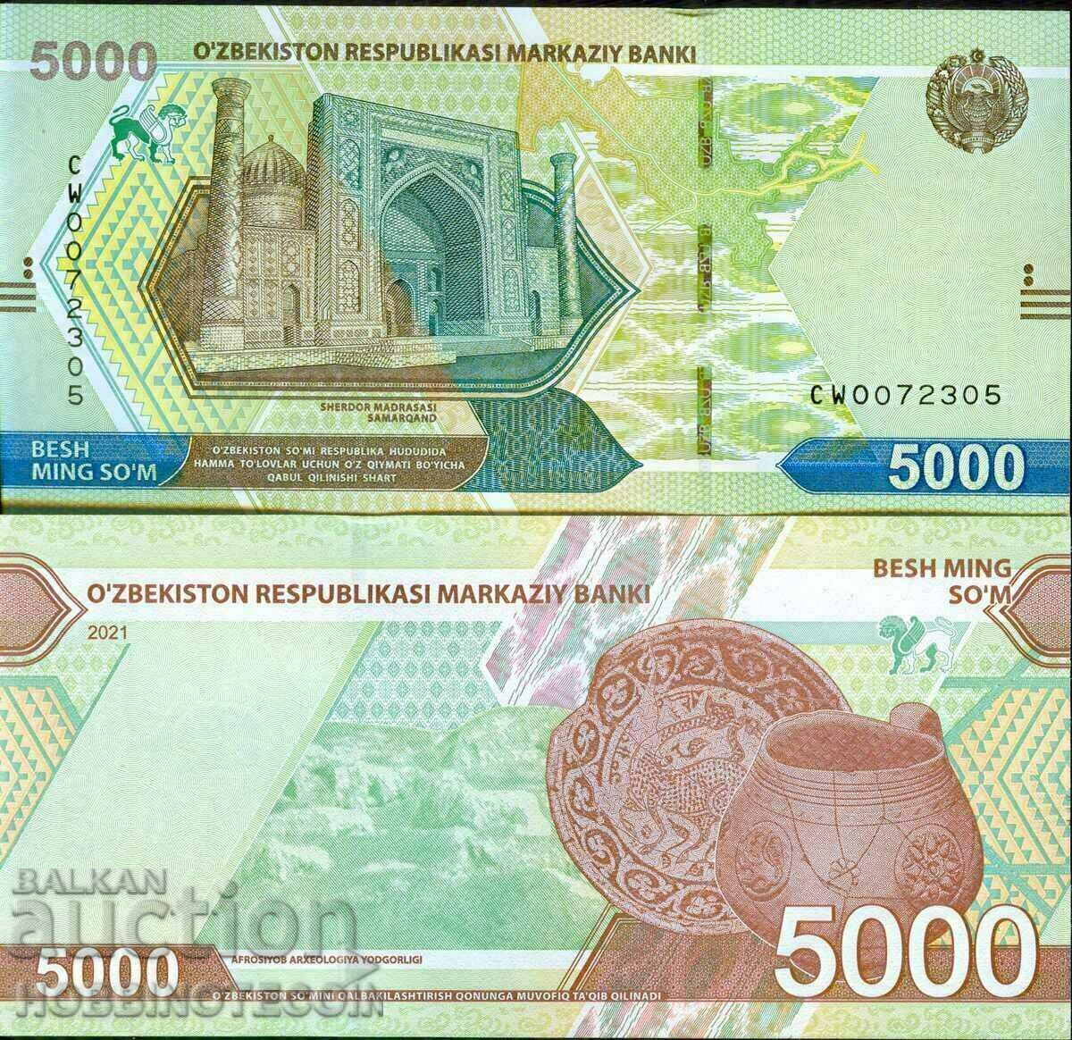 UZBEKISTAN OZBEKISTAN 5000 5,000 Sum issue 2021 UNC