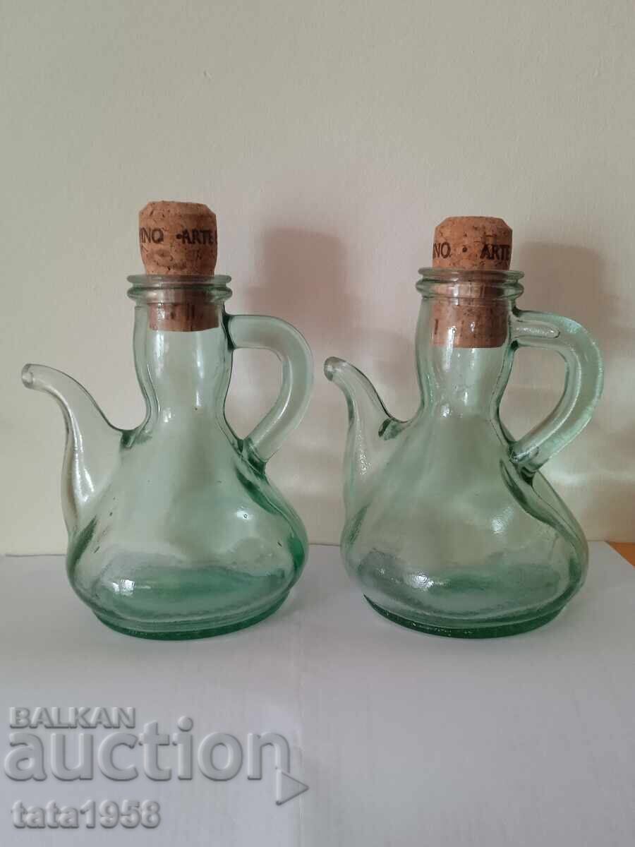 Cană de sticlă 300 ml. pentru ulei oțet 2 bucăți