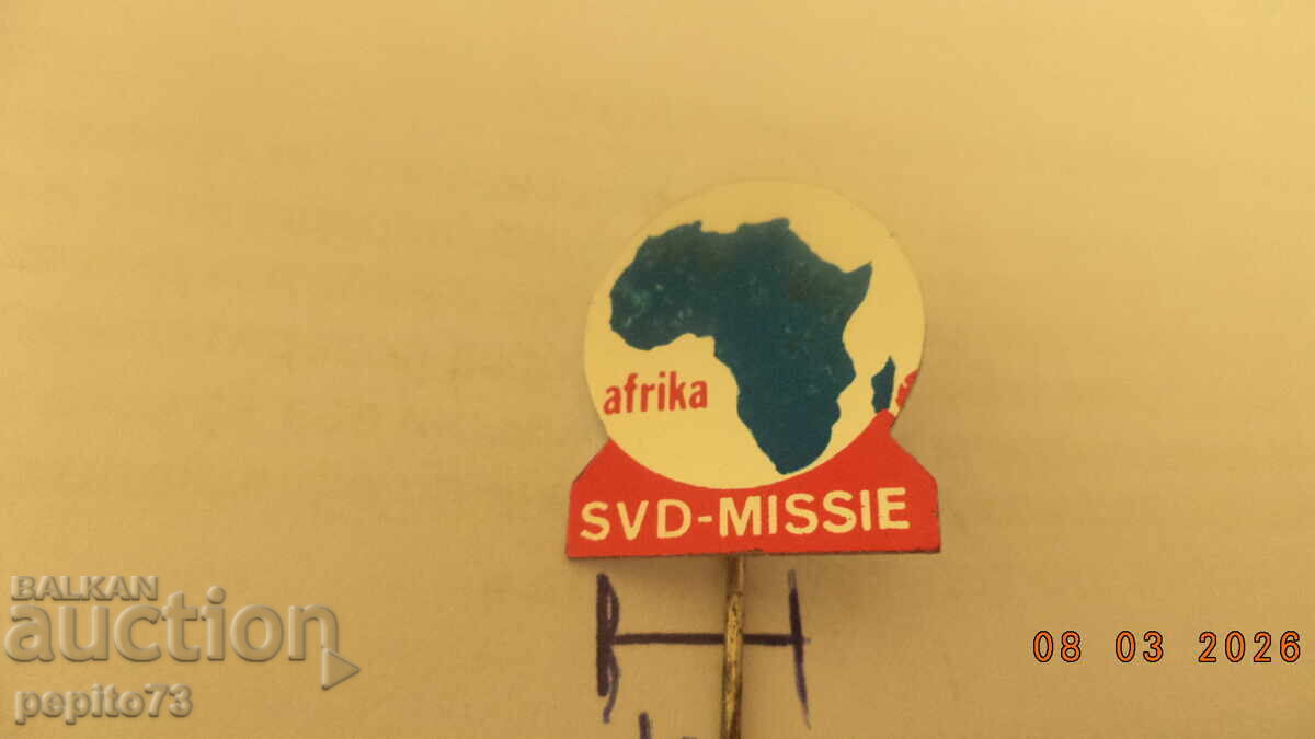 Insigna de publicitate, Misiune SVD-Africa, organizație misionară cu preț € 1.00 | 1.96 BGN