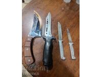 LOT DE PATRU CUȚITE KARAKULAK, BAIONETĂ, SABIE, KRIS, SABIE