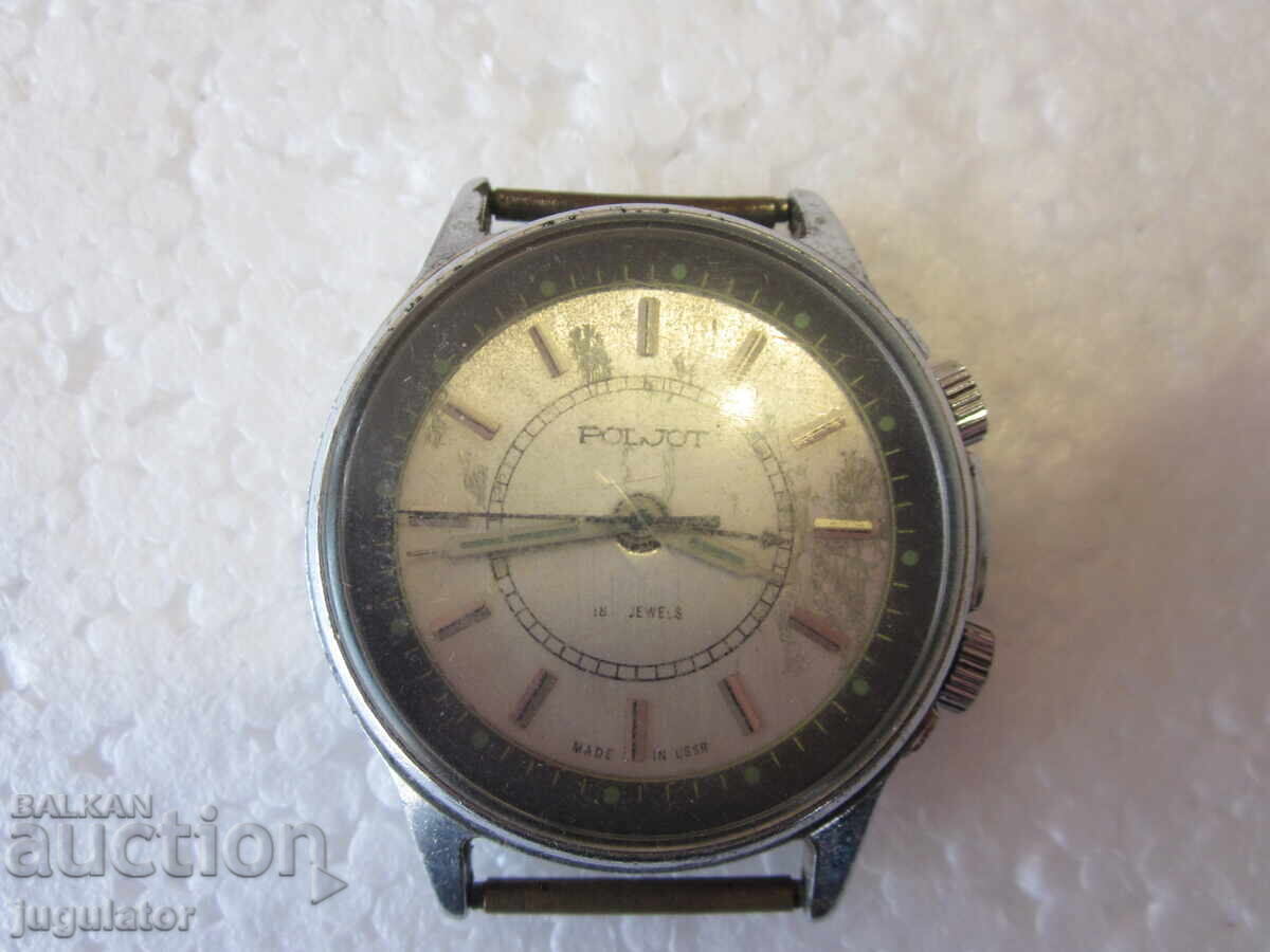 Licitație Ceas de mână rusesc pentru bărbați Pilot POLJOT cu clopoțel alarmă