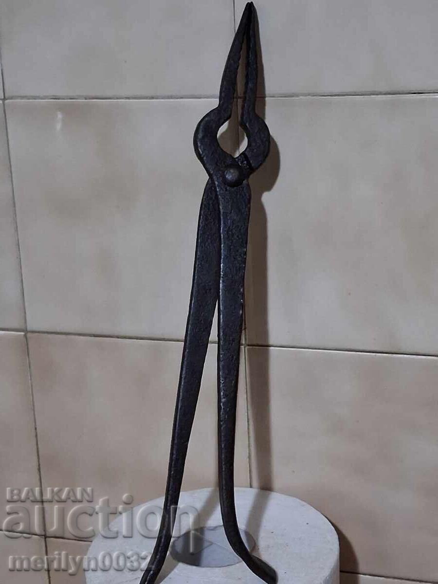 Стари ковашки клещи, керпедени, ковано желязо - 5