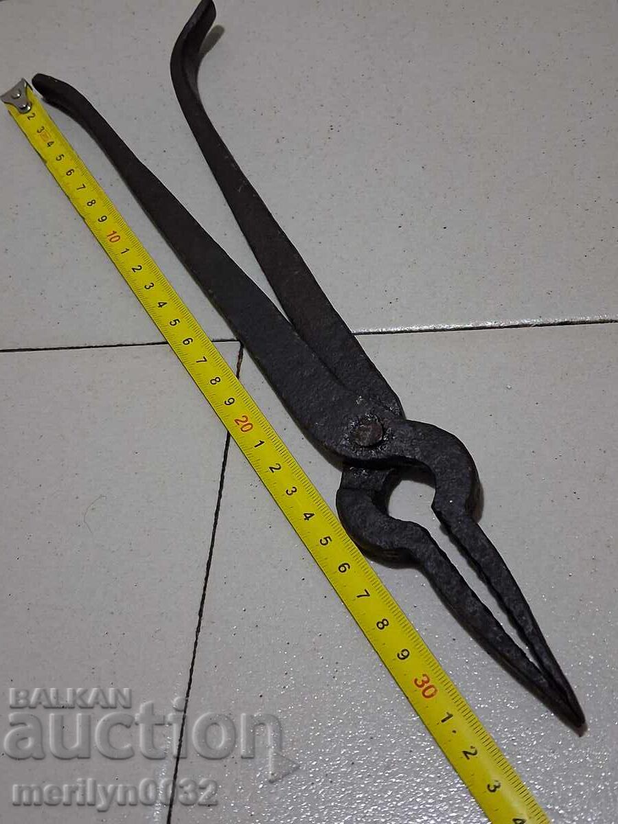 Стари ковашки клещи, керпедени, ковано желязо - 6