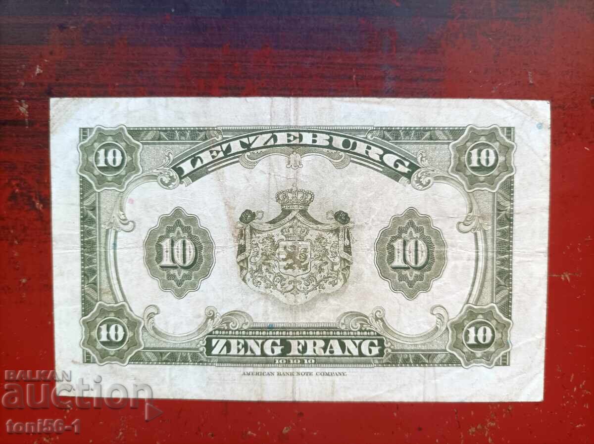 Luxemburg 10 franci 1944 cu preț € 20.00 | 39.12 BGN