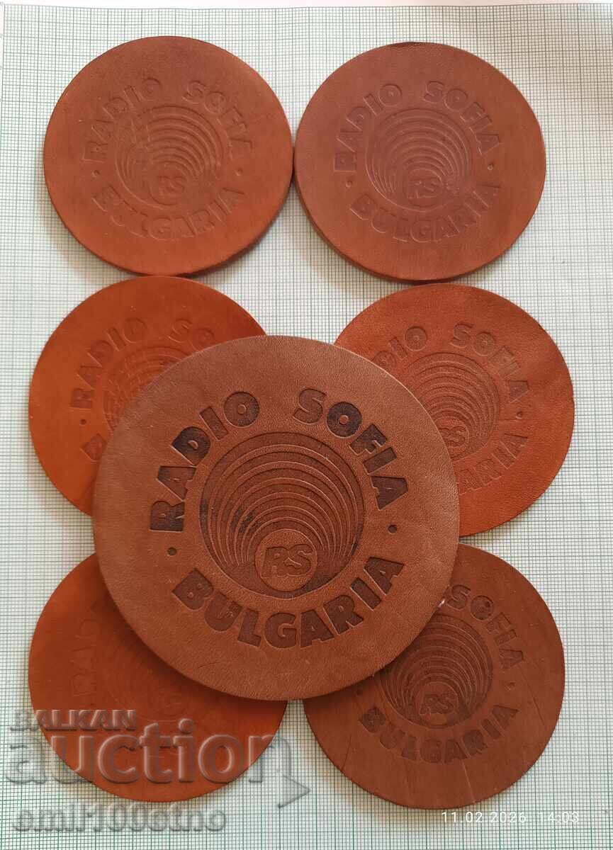 Radio Sofia - Suporturi de pahare din piele naturală - 6