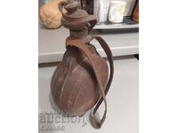 Old Balkan wooden canteen / travel bottle