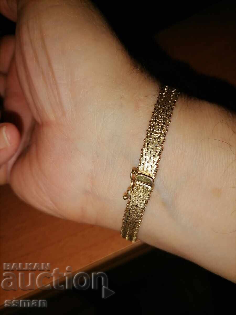 стара сребърна гривна с дълбока позлата с 13 натурални сапфи - 7