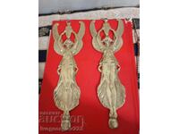 Două aplice vintage, cu ornamente metalice