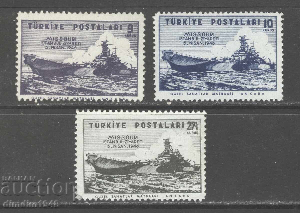 Turcia 1946 - Nave de război seria Mi 1179/81, curate