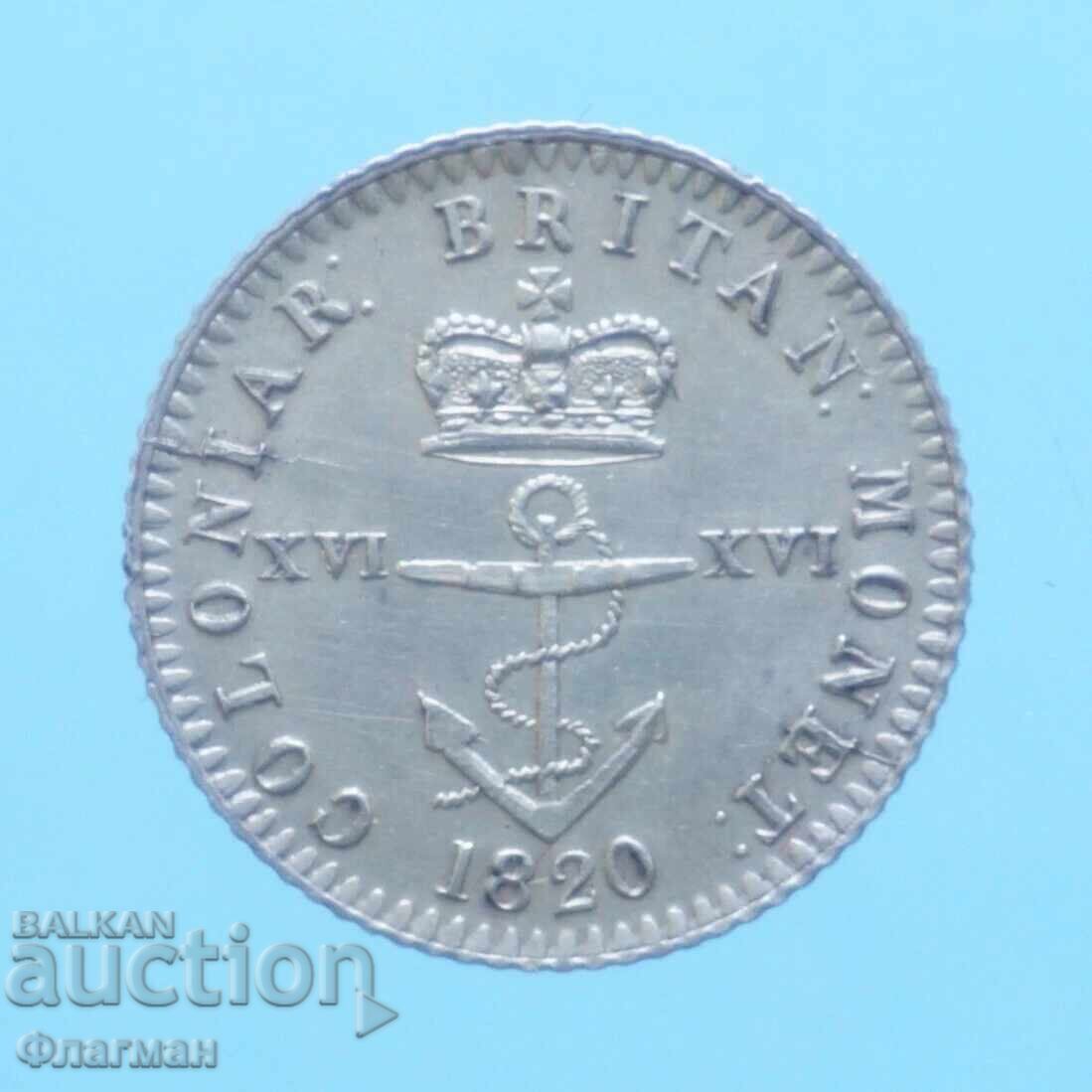 India de Vest Britanică 1/16 Dolar 1820 India de Vest Britanică 1/16 Dolar 1820