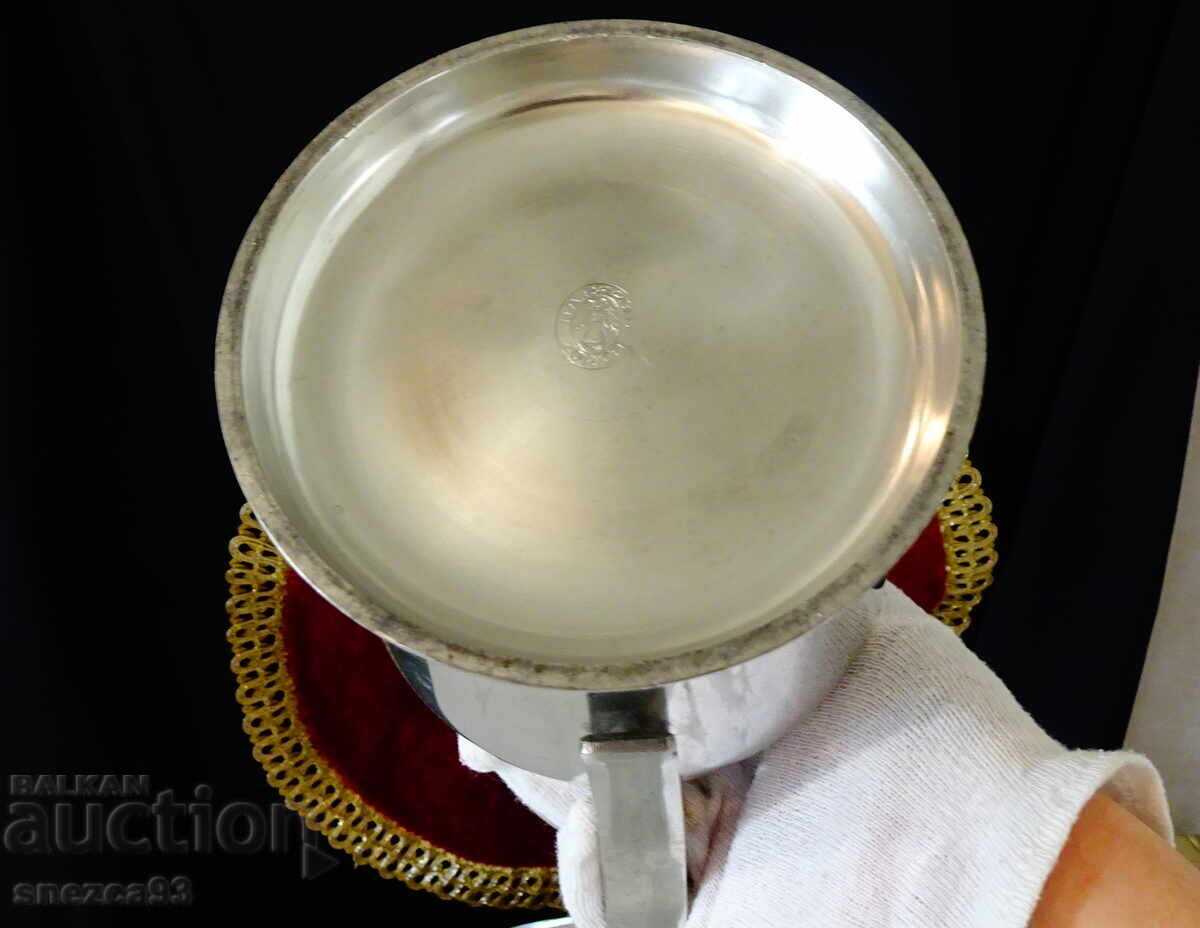 Cană de staniu cu capac 1.4 kg., Zurich Elveția - 7