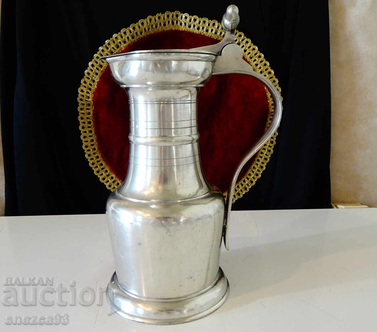 Cană de staniu cu capac 1.4 kg., Zurich Elveția