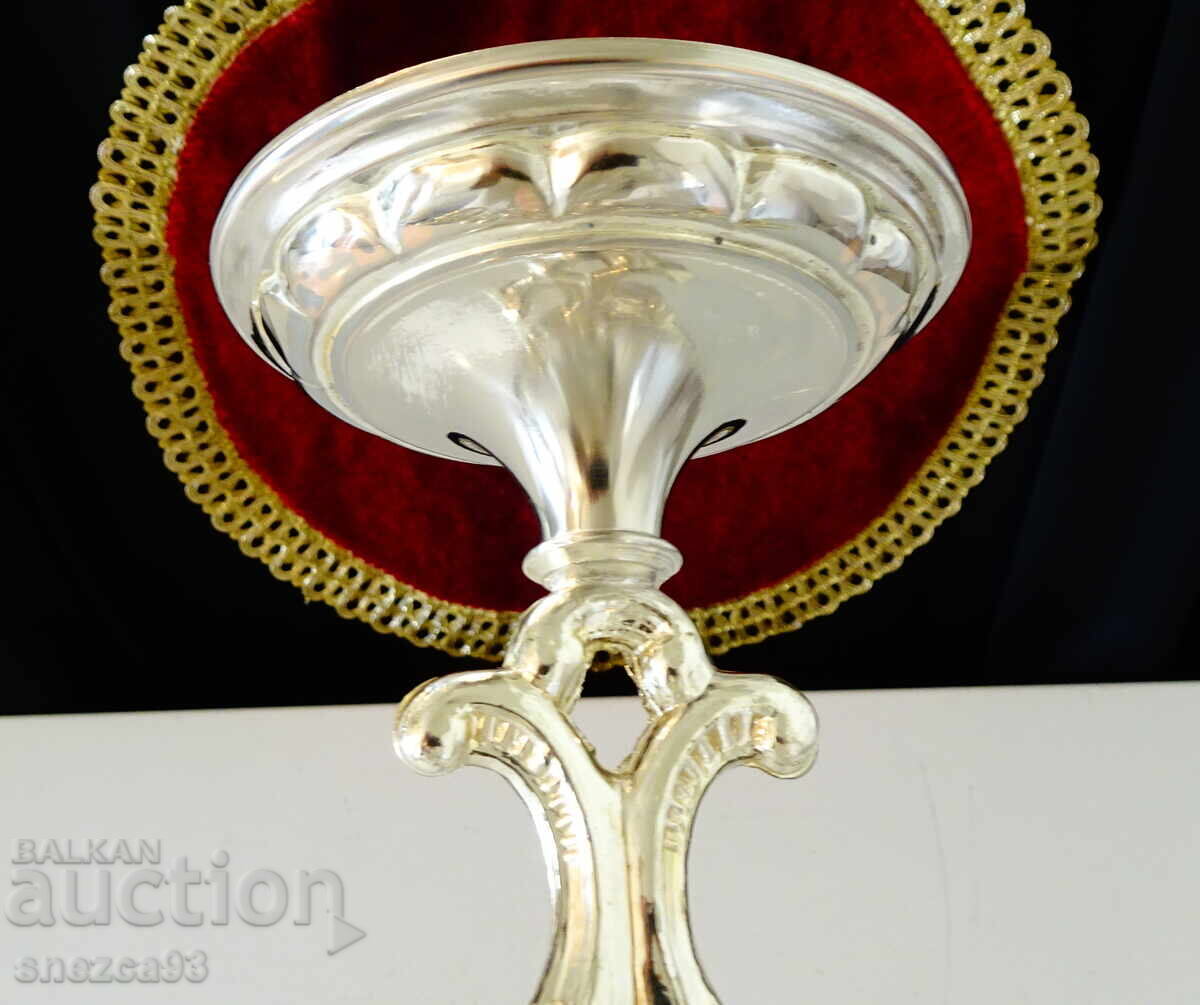 Delivery of Silver-plated triple candlestick, triple, heart, Art Nouveau