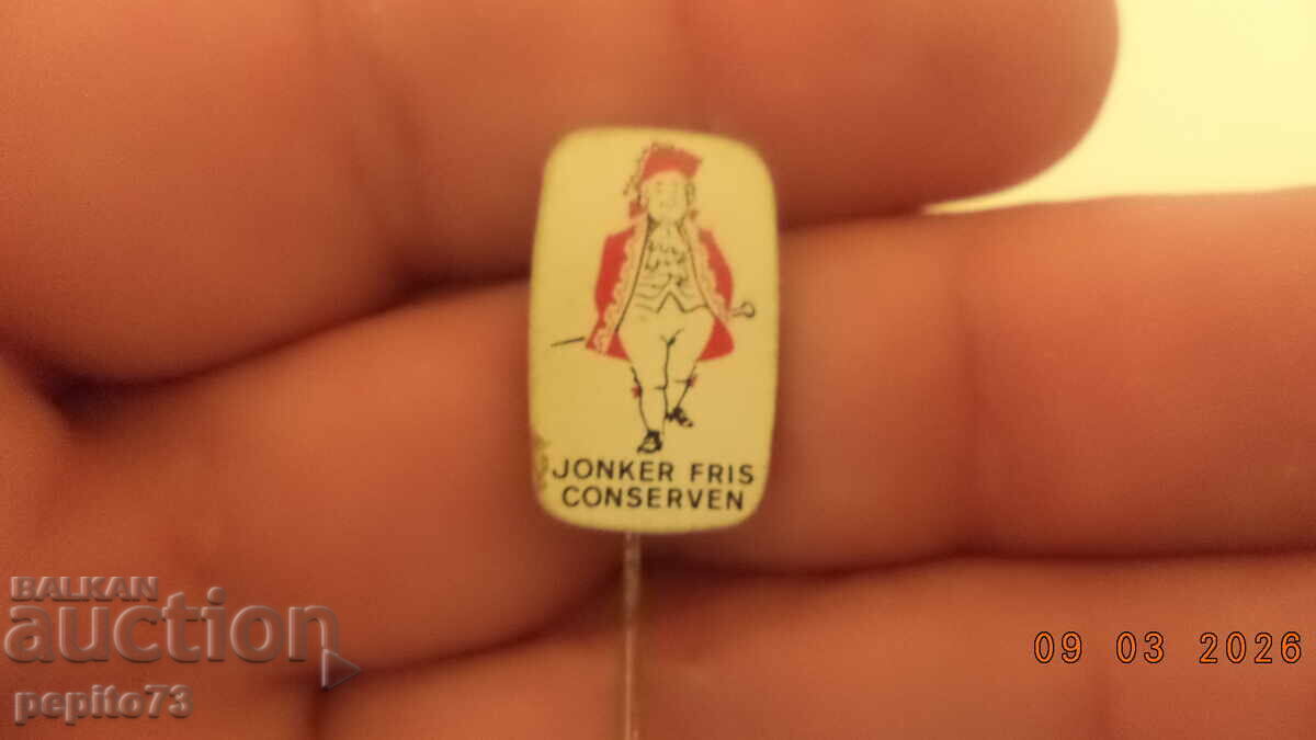 Значка рекламна ,Jonker Fris, консервирани храни,