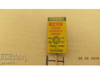 Advertising badge, RECTER, pharmaceutical company