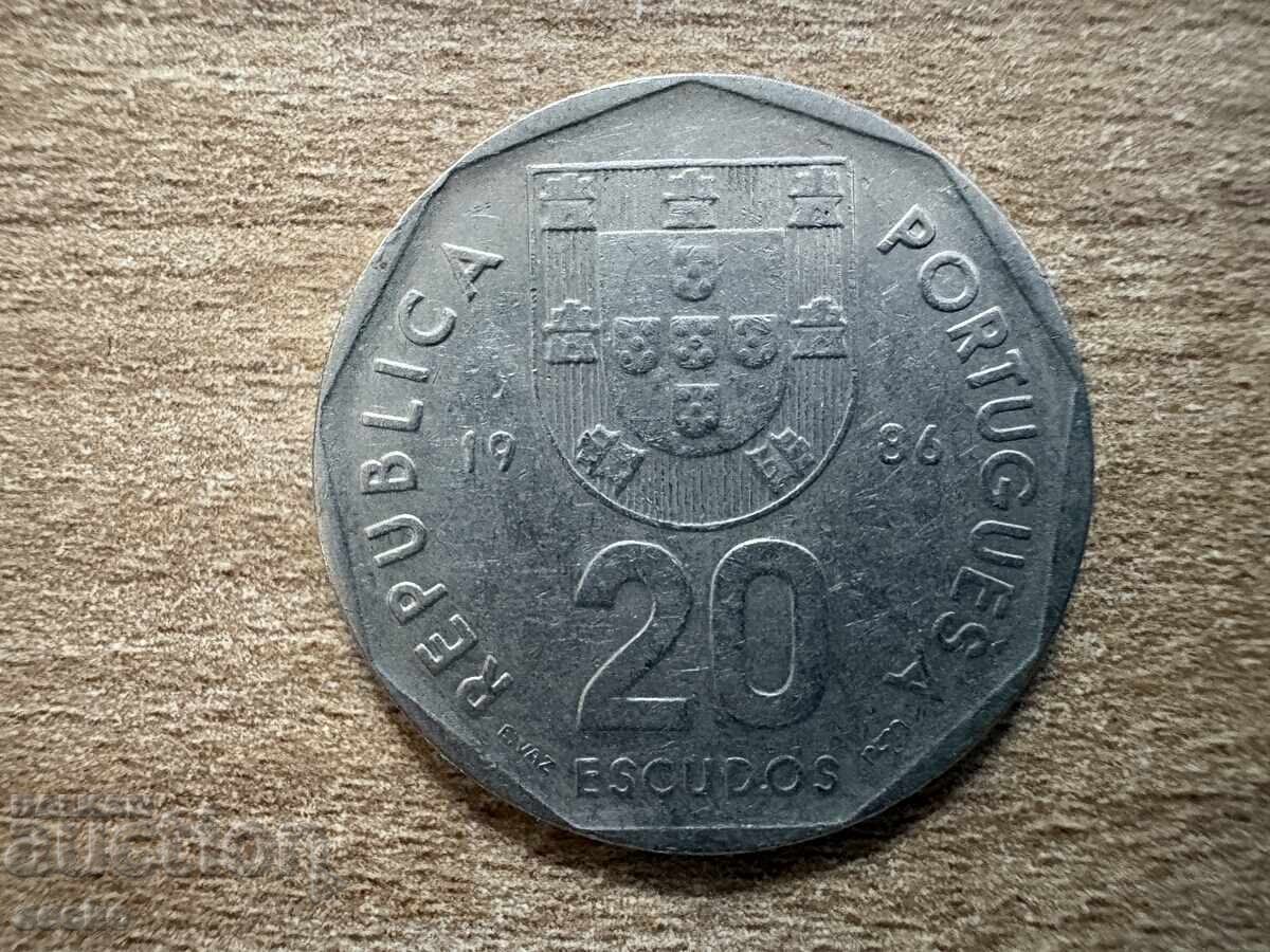 Portugal - 20 Escudos (1986)