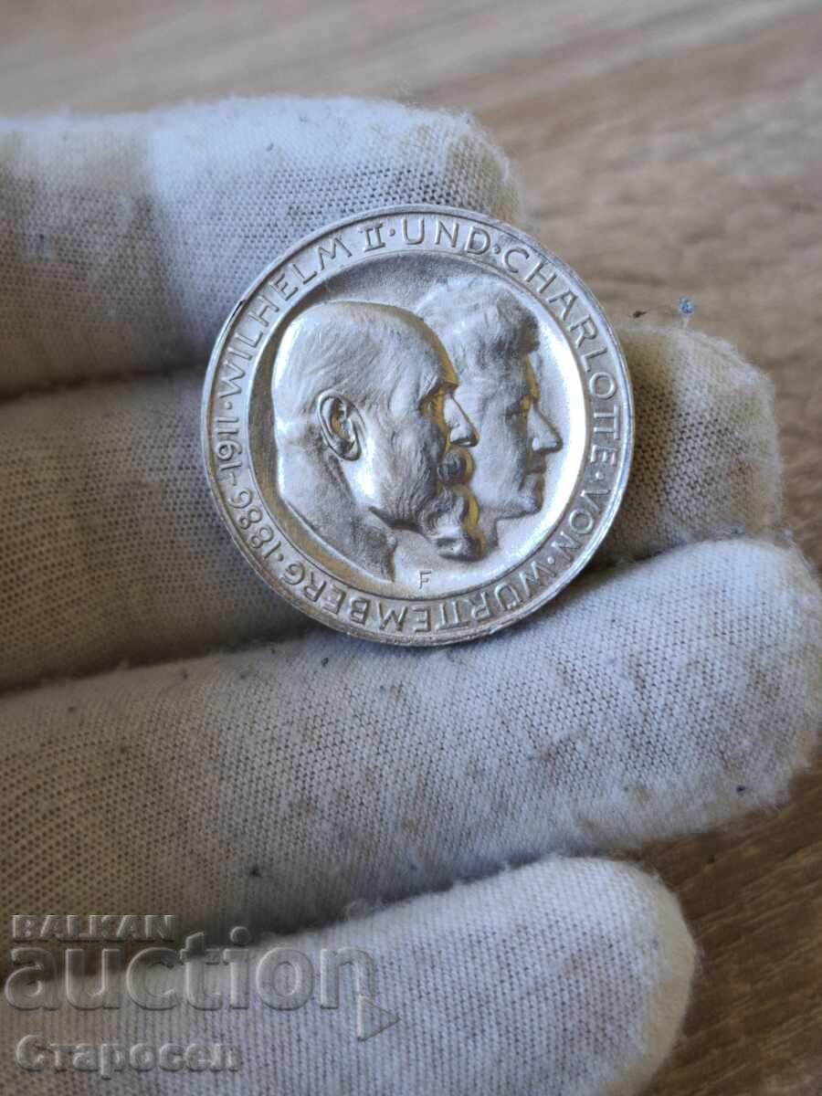 3 μάρκα 1911 έτος "F" Γερμανία - "Βυρτεμβέργη"