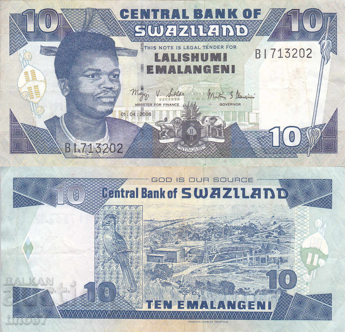 tino37- SWAZILAND /ESWATINI/- 10 EMALANGENI - 2006