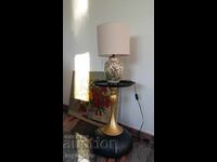 Vintage table lamp with porcelain base in Asian style