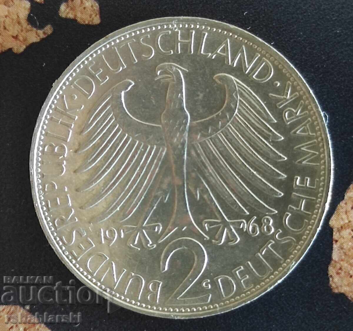 Monedă Germania 2 mărci "G" [1968]