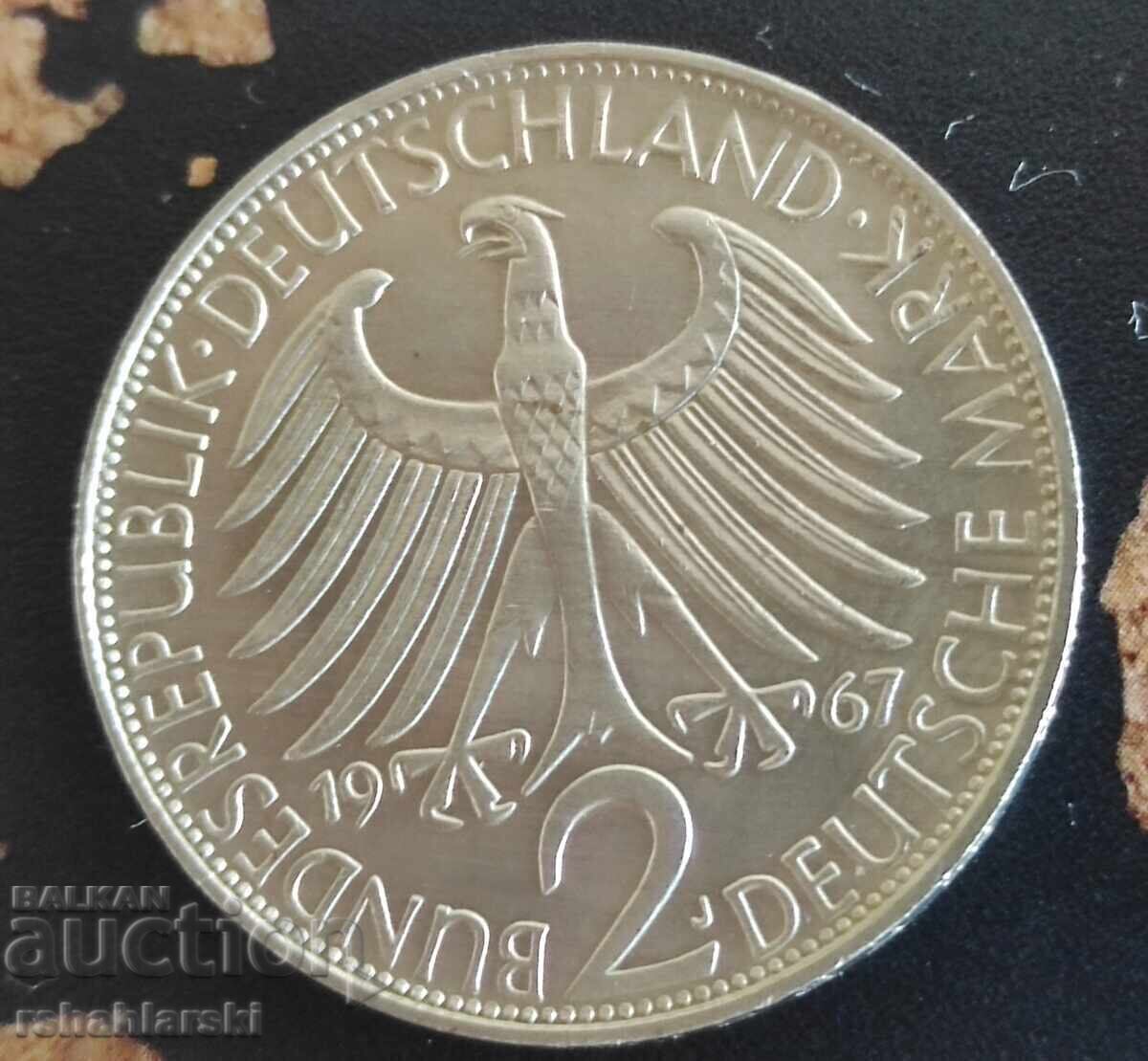 Монета Германия 2 марки "J" [1967]