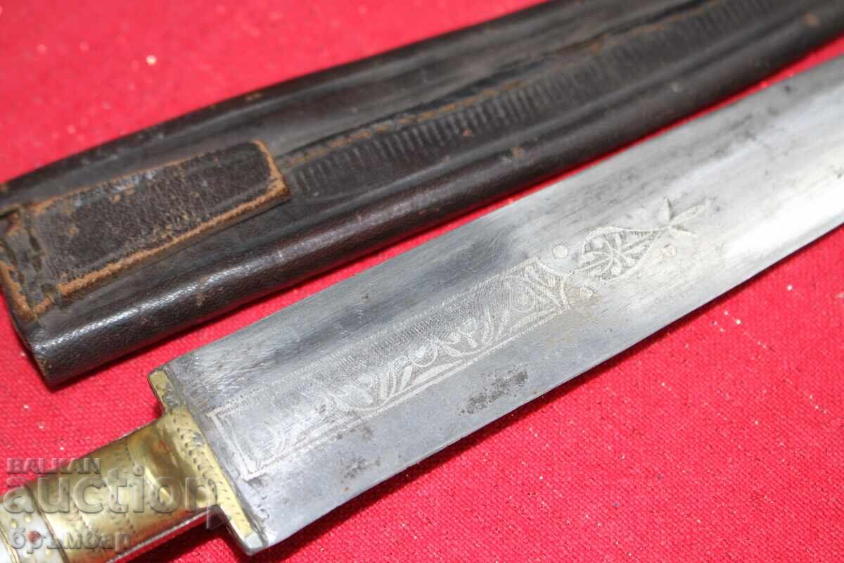 Rară sabie otomană bosniacă cu ornamente pe lamă - 7