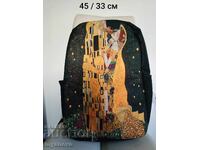 Backpack, unisex with "The Kiss" by Gustav Klimt