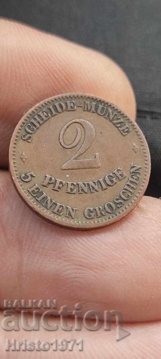 2 pfenig 1856 Saksoniya-Koburg i Gota 2 pfenig 1856 Saksoniya-Koburg i Gota