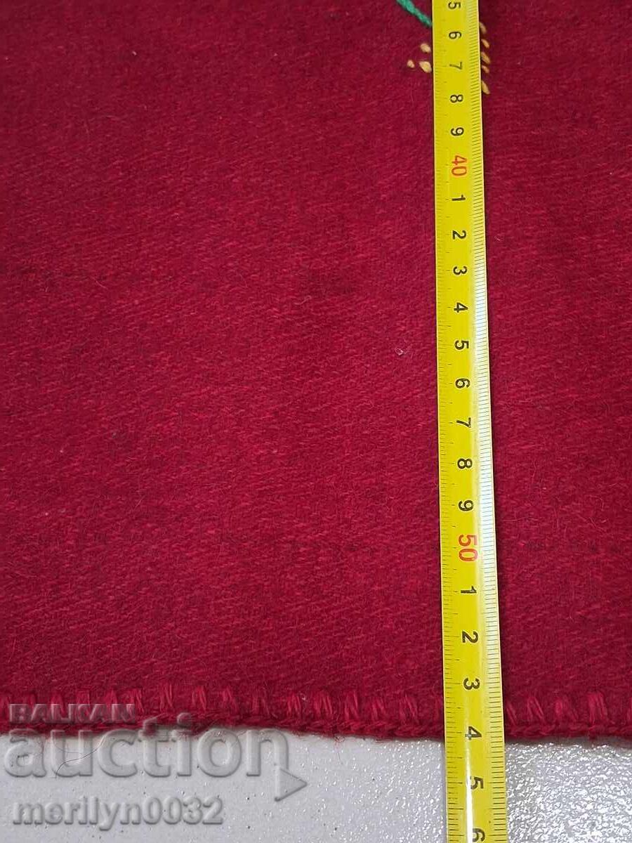 Roșu șal cu broderie manuală pentru divan - 5