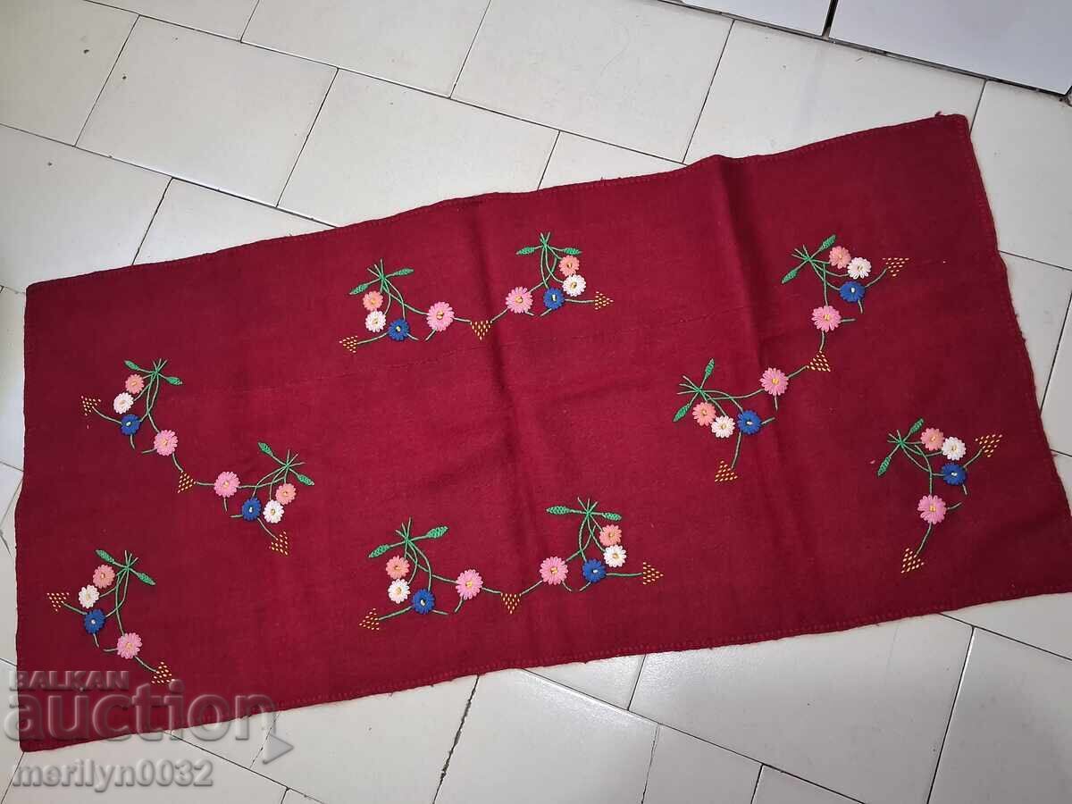 Roșu șal cu broderie manuală pentru divan